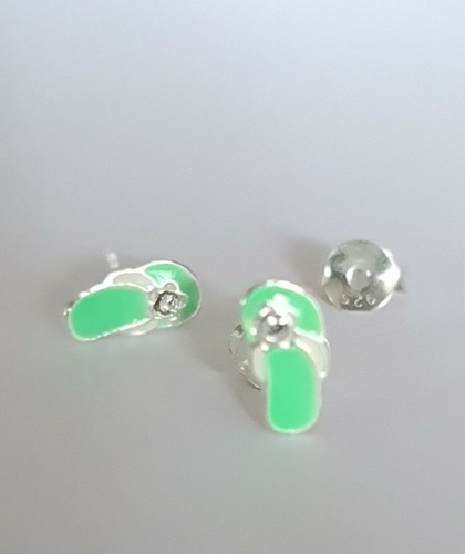 Boucles D'oreilles Puces Argent Massif 925 - Péridot Vert Synthétique - Cadeau Anniversaire