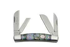 4 Blade Congress Folding Pocket Knife Abalone Handles - NEW in Box