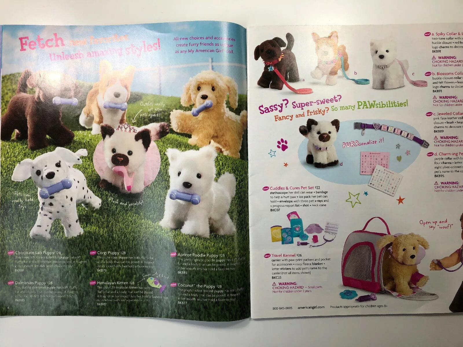american girl pets list