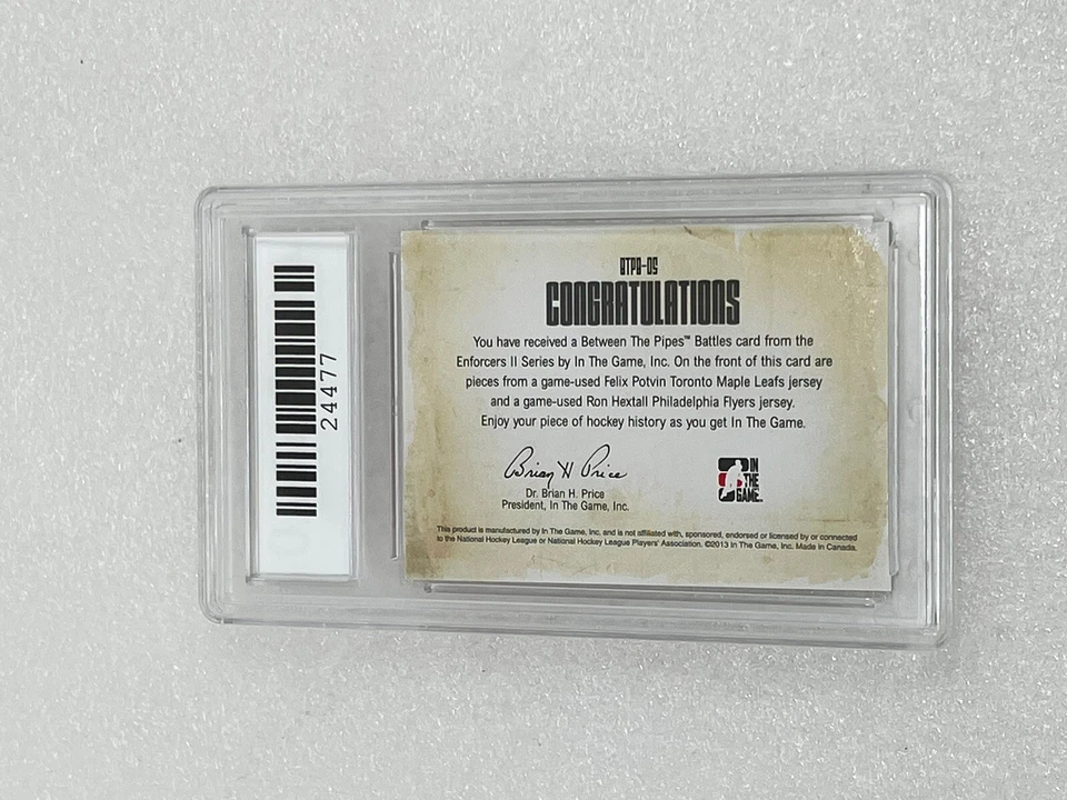 2013-14 ITG Enforcers II Between the Pipes Battles RED 1/1 Potvin v Ron Hextall - Image 3 of 3