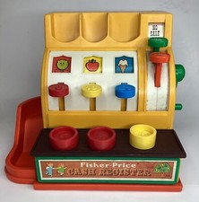Vintage Fisher Price Cash Register 1974 Working With 3 Coins Works Great