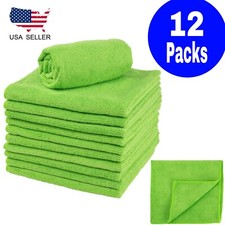 12 PCS Green Microfiber Cleaning Cloth Towel for Home Kitchen bathroom 12''X12''