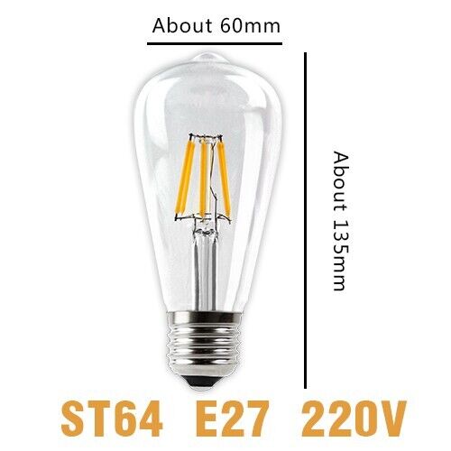 Vintage Filament LED Edison Bulb Dimmable E14 E27 Decorative Industrial Lights - Bild 16 von 19