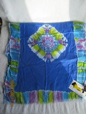 Women's Cejon 68"x21" Blue Viscose Scarf Vintage New with TAG