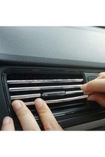 10pcs Car Air Vent Trim Strip Chrome Silver Universal Interior Moulding Decor 10pcs Car Air Vent Trim Strip Chrome Silver Universal Interior Moulding Decor