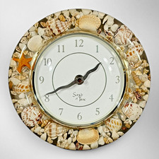 Sands of Time Seashell Lucite Wall Clock Beac...