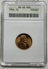 1944 Lincoln Wheat Cent / Penny 1c  MS66  RED ANACS Early Small Holder