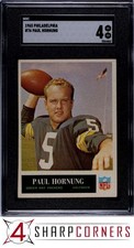 1965 PHILADELPHIA #76 PAUL HORNUNG PACKERS HOF POP 14 SGC 4
