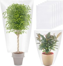 6 Pcs Winter Plant Covers Freeze Protection Small Plastic Clear Film Cover Shelt