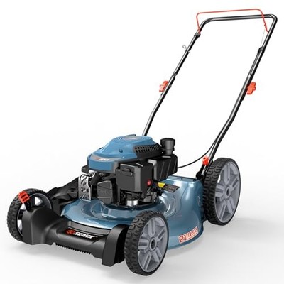 SENIX 144 cc Gas Lawn Mower, 21 inch 2-in-1 Push with 21 Inch-144cc Gas Mower