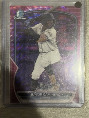 2023 Bowman Chrome Prospects Fuchsia & Pink Vapor Refractor Junior Caminero 1j7t