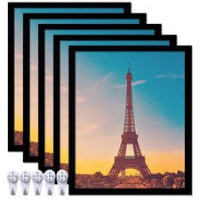 9x11 Picture Frame Set of 5, Black Photo Frames High Transparent Wall Gallery...