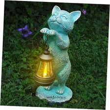 Outdoor Garden Cat Statues Decor - Birthday Gifts for Women Resin Cat