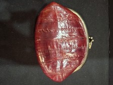 Vintage 1980s Maroon Eel Skin Double Kisslock Coin Purse