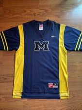 Vintage 90s Nike Michigan Wolverines Basketball Warm Up Shooting Jersey Size M