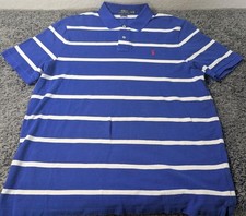 Polo Ralph Lauren Classic Fit Shirt Men's XL Blue White Striped Short Sleeve