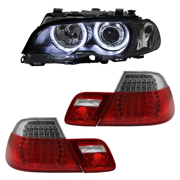 "\"Bundle 8\" Scheinwerfer Angel Eyes + LED RüCkleuchten BMW E46 Coupe Bj. 99-03"-image