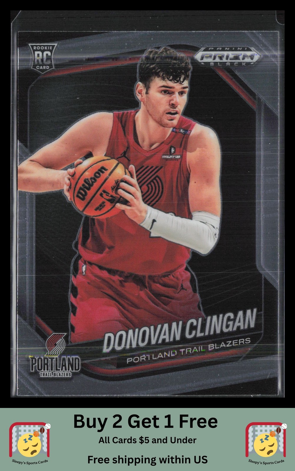 Donovan Clingan 2024-25 Panini Prizm Black #131