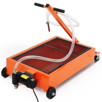 20 Gallon Oil Drain Pan with 110V Electric Pump, 76L Oil Change Pan Low Profi...