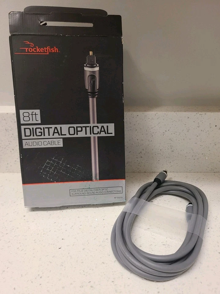 Rocketfish 8' Digital Optical Audio Cable Precise Digital Connection Clear Sound - Image 3 of 4