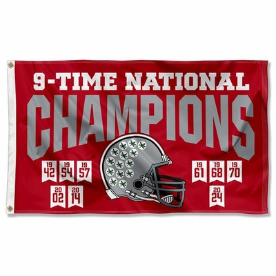 Ohio Team State Buckeyes 2024and9 Time National Champions3x5,4x6FTFlag Fast Ship