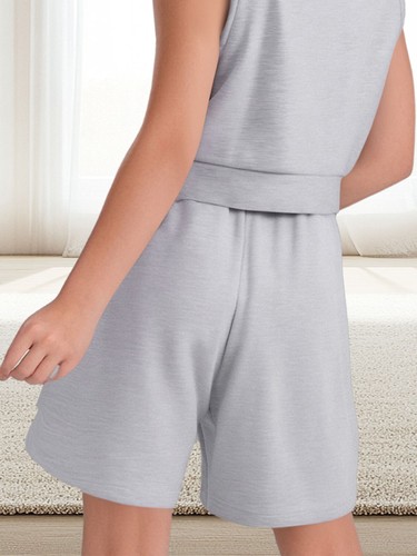 Girls Boys Sports Shorts Elastic Waistband Running Soccer Basketball Workout - Picture 5 of 43