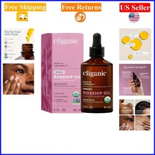 Organic Rosehip Seed Oil 2oz for Face, Hair  Skin, Cold Pressed, Unrefined