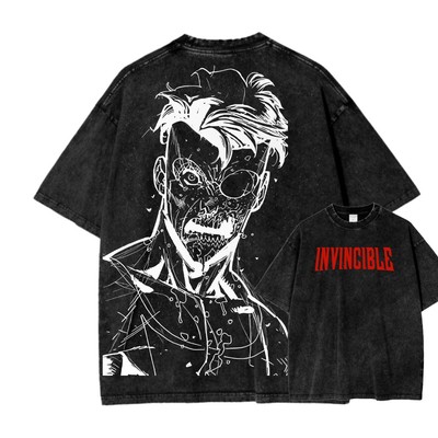 Invincible Hero Team Vintage Oversized Washed Comic Style Tee
