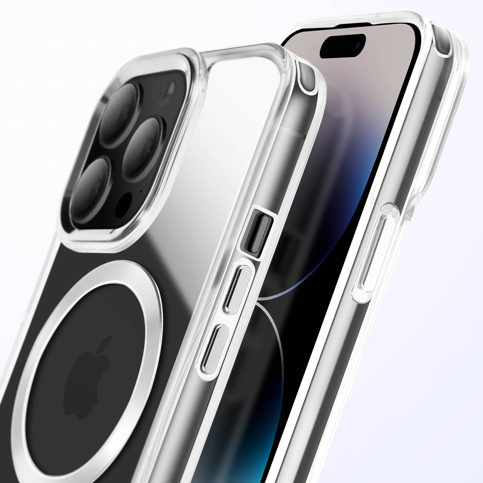 Coque iPhone 14 Pro anti jaunissement protection objectif argent - 4