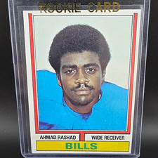 Topps 1974 Ahmad Rashad #105 Rookie Base Set Buffalo Bills Football Card. rookie card picture
