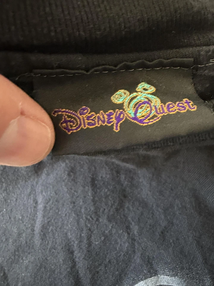 Винтажная интерактивная приключенческая рубашка Disney Quest большой черный тематический парк Микки - Изображение 4 из 4