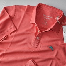 Tommy Bahama Emfielder 2.0 Polo Shirt Coral Pink ST220856 New SS Medium M