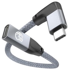 Right Angle USB C Extension Cable 0.6FT, USB-C 3.2 Male to Female Cable GRAY