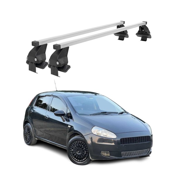 Menabo DachträGer FüR Fiat Grande Punto 2005-2012 3TüR 50Kg Stahl Silber 2X-image