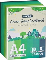 Baupapier A4 250Gsm 60 BläTter GrüNe TöNe 6 Farben Bastelpapier Geschenk