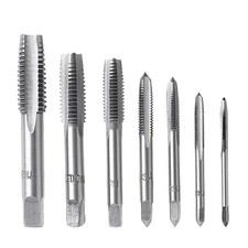 Metric Screw Thread Tap M3M12 Plug Tap Set Bearing Steel 7 PCS