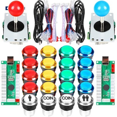 Komplettes 2-Spieler Arcade Kit mit 5Pin Joystick und USB-Encoder für MAME