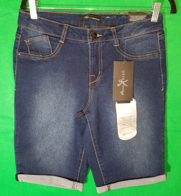Marco   Eckō Womens Sz 10 Blue Super Stretch Bermuda Shorts Retro Street NWT