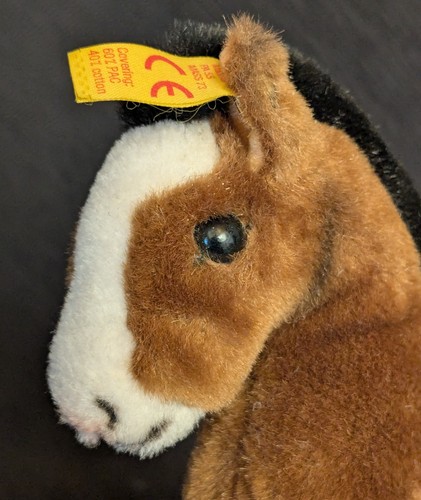 Steiff Racy Horse 5 1/2" Plush 1522/14 Germany Stuffed Animal Brown Pony