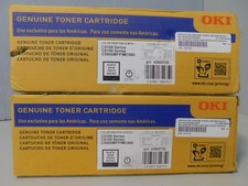 Lot of 2x Oki 43865720 Genuine Black Toner Cartridge C6100 C6150 C5500MFP MC560