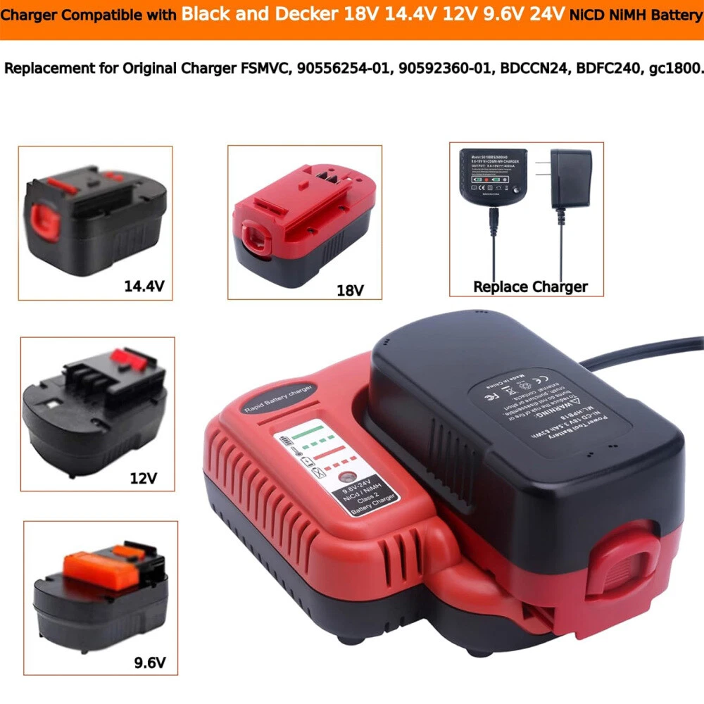 Replacement Charger Compatible With Black & Decker 9.6v 12v