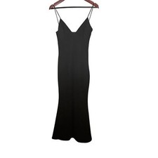 Katie May Mary Kate Black Strapless Drape Back Gown Dress Size 6