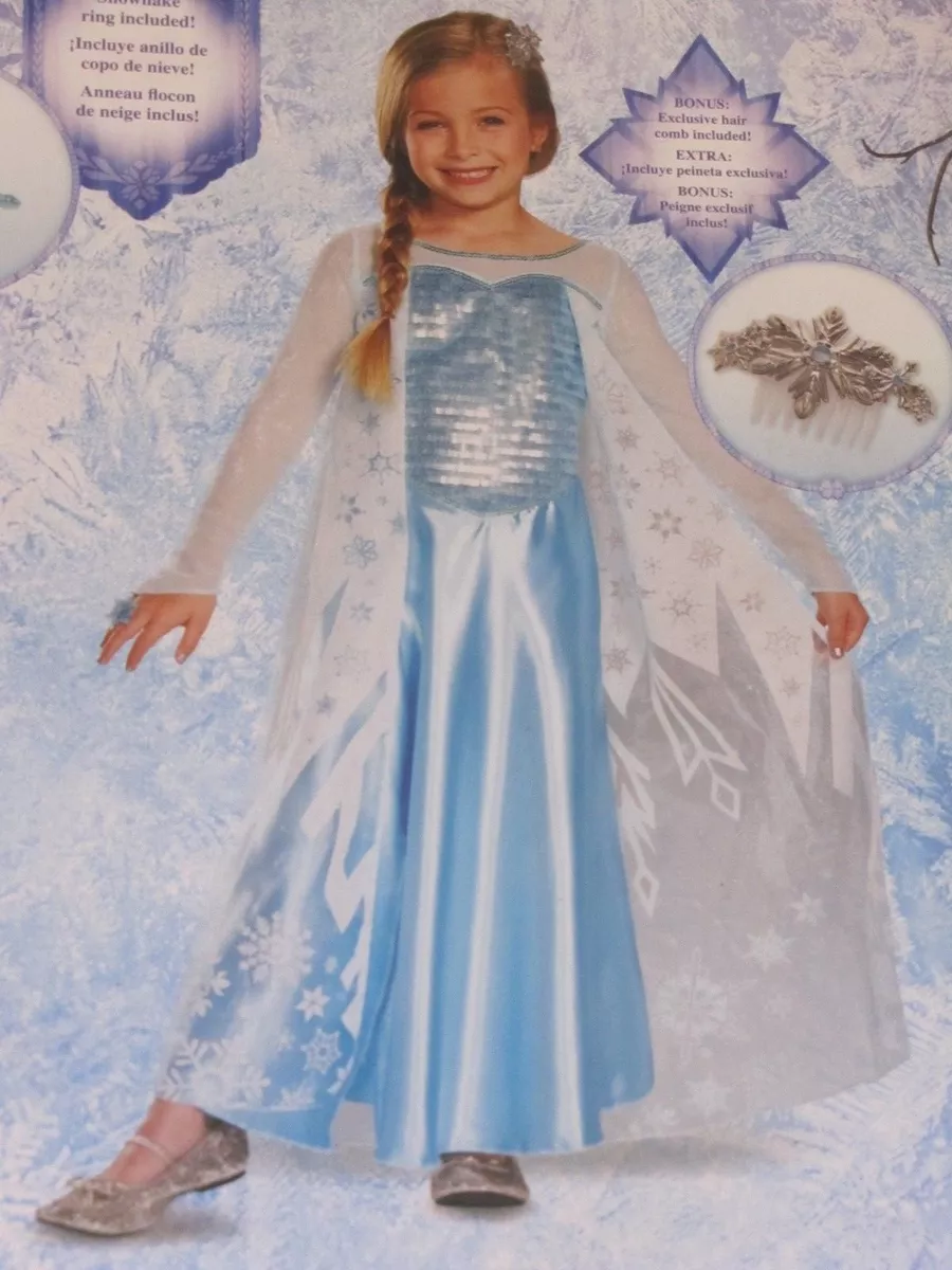 NWT Disney Frozen Deluxe Halloween Costume Elsa Snowflake Dress