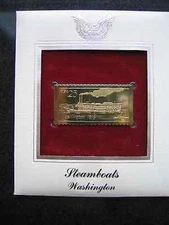 STEAMBOATS WASHINGTON Gold Stamp replica FDC Golden Cover