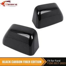 Carbon Fiber Top Half Mirror Covers For Ford F250 F350 F450 F550 17+ Accessories