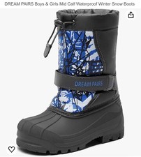 DREAM PAIRS Boys Girls Mid Calf Waterproof Winter Snow Boots 11 Blue New