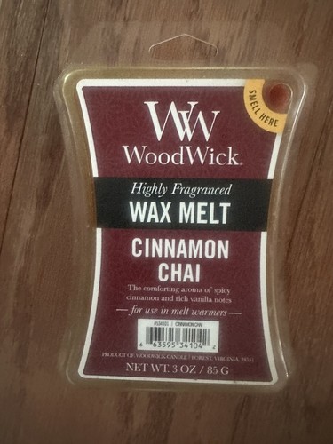 WoodWick Highly Fragranced Wax Melts “Cinnamon Chai” - 3 oz.—6 large cubes