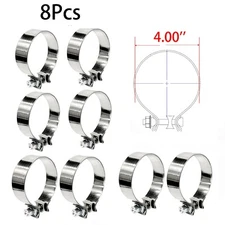 8Pcs 4.00'' Band Clamps T430 Band Exhaust Clamps Universal New