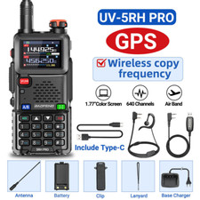 1PCS 5RH PRO GPS 10W WALKIE TALKIE MULTI BAND RECHARGEABLE TWO WAY RADIO CABLE