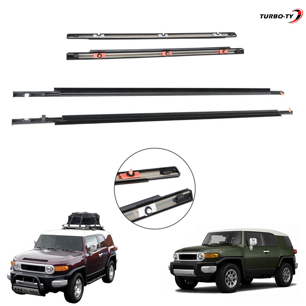 Fit For 07-14 Toyota FJ Cruiser Door Belt Molding Weatherstrip Front & Rear SET